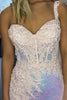 Load image into Gallery viewer, Sparkly Light Pink Corset One Shoulder Long Prom Dress