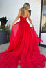 Load image into Gallery viewer, Red Pleated Sweetheart Hollow Out Sweep Train Prom Dress with Slit