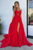 Load image into Gallery viewer, Red Pleated Sweetheart Hollow Out Sweep Train Prom Dress with Slit