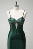 Load image into Gallery viewer, Sparkly Dark Green Mermaid Beaded Corset Long Prom Dress