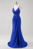 Load image into Gallery viewer, Sparkly Royal Blue Mermaid Prom Dress with Appliques