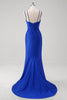 Load image into Gallery viewer, Sparkly Royal Blue Mermaid Prom Dress with Appliques