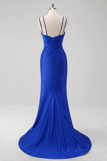 Sparkly Royal Blue Mermaid Prom Dress with Appliques