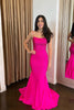 Load image into Gallery viewer, Fuchsia Mermaid Spaghetti Straps Long Prom Dress With Beading