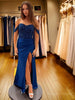 Load image into Gallery viewer, Navy Mermaid Off The Shoulder Prom Dress With Beading