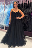 Load image into Gallery viewer, Sparkly Black A Line Corset Long Prom Dress