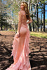 Load image into Gallery viewer, Blush Ruffled Chiffon Long Prom Dress with Slit