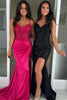 Load image into Gallery viewer, Sparkly Black Corset Long Prom Dress with Appliques