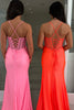 Load image into Gallery viewer, Sparkly Orange Corset Beaded Long Prom Dress with Slit