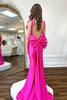 Load image into Gallery viewer, Fuchsia Corset Mermaid Backless Prom Dress with Bow