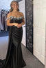 Load image into Gallery viewer, Sparkly Black Corset Long Satin Prom Dress