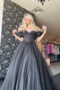 Load image into Gallery viewer, Glitter Black Corset A-Line Long Prom Dress