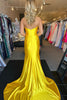 Load image into Gallery viewer, Yellow Strapless Mermaid Pleated Long Prom Dress