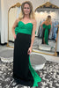 Load image into Gallery viewer, Black Green Mermaid Strapless Long Prom Dress with Bow