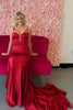 Load image into Gallery viewer, Burgundy Corset Spaghetti Straps Long Prom Dress