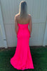 Load image into Gallery viewer, Hot Pink Mermaid Strapless Ruched Long Prom Dress