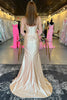 Load image into Gallery viewer, Champagne Corset Spaghetti Straps Long Satin Prom Dress