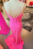 Load image into Gallery viewer, Sparkly Fuchsia Corset Ruched Long Prom Dress with Beading