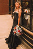 Load image into Gallery viewer, Sparkly Black Strapless Mermaid Long Prom Dress with Beading