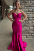 Load image into Gallery viewer, Sparkly Fuchsia Strapless Mermaid Prom Dress With Bowknot