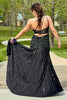 Load image into Gallery viewer, Sparkly Black Beaded One Shoulder Long Prom Dress with Slit