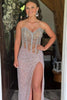 Load image into Gallery viewer, Sparkly Blue Corset Mermaid Long Prom Dress with Beading