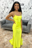 Load image into Gallery viewer, Yellow Mermaid Spaghetti Straps Long Prom Dress with Slit