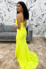 Load image into Gallery viewer, Yellow Mermaid Spaghetti Straps Long Prom Dress with Slit