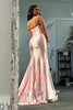 Load image into Gallery viewer, Light Pink Sweetheart Satin Long Corset Prom Dress with Slit