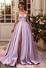 Load image into Gallery viewer, Princess Lilac Corset Pearl Long Prom Dress with Slit