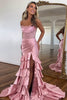 Load image into Gallery viewer, Sparkly Blush Corset Tiered Long Prom Dress with Slit