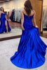 Load image into Gallery viewer, Sparkly Royal Blue Corset Beaded Long Prom Dress with Slit