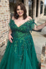 Load image into Gallery viewer, Sparkly Emerald Green Sweetheart Corset Long Prom Dress