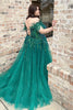 Load image into Gallery viewer, Sparkly Emerald Green Sweetheart Corset Long Prom Dress