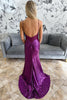 Load image into Gallery viewer, Sparkly Grape Corset Sequin Backless Long Prom Dress with Slit