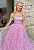 Load image into Gallery viewer, Saprkly Pink Sequin Sweetheart Strapless Long Prom Dress