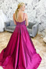 Load image into Gallery viewer, Sparkly Dark Purple Beaded Spaghetti Straps Long Prom Dress