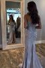 Load image into Gallery viewer, Sparkly Golden Beaded Corset Strapless Long Prom Dress with Slit