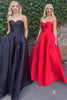 Load image into Gallery viewer, Elegant Red A Line Satin Long Prom Dress with Bow