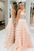 Load image into Gallery viewer, Sparkly Pink Corset Beaded Long Prom Dress