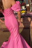 Load image into Gallery viewer, Pink Mermaid Off The Shoulder Satin Long Prom Dress