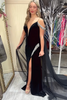 Load image into Gallery viewer, Sparkly Black Cold Shoulder Beaded Long Prom Dress with Slit