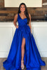 Load image into Gallery viewer, Royal Blue A-Line One Shoulder Long Satin Prom Dress with Slit