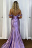 Load image into Gallery viewer, Lila Off the Shoulder Flowers Mermaid Long Corset Prom Dress