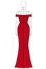 Load image into Gallery viewer, Elegant Red Off the Shoulder Mermaid Long Formal Dress