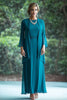 Load image into Gallery viewer, Peacock Chiffon Long Sleeves Mother of Bride Dress with Jacket