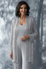 Load image into Gallery viewer, Light Grey Scoop Chiffon Jumpsuit with Jacket