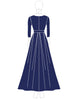 Load image into Gallery viewer, Sparkly Navy Scoop Neck Satin Mother of the Bride Dress with Sequins