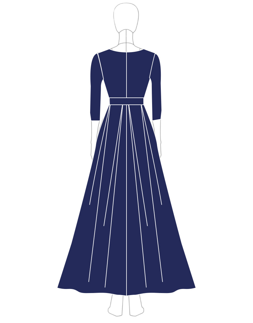 Load image into Gallery viewer, Sparkly Navy Scoop Neck Satin Mother of the Bride Dress with Sequins