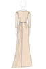 Load image into Gallery viewer, Champagne Ruched Side Cape Mother of the Bride Dress